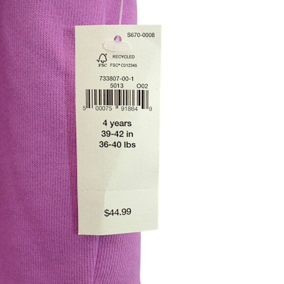 NWT Baby Gap Sherpa Lined Kanga Hoodie Size 4T Purple Sparkle Stars Logo Jacket - Picture 7 of 9
